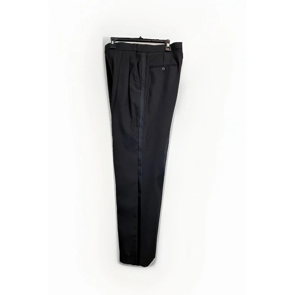 Midtown Man 32X35 Pleated‎ Expandable Waist Tuxedo Pants Satin Side Stripes